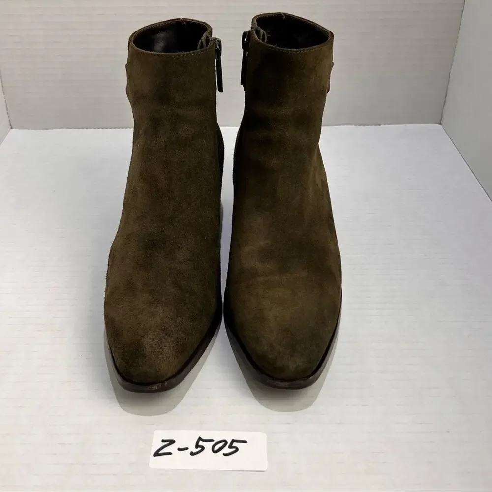 Aquatalia Ankle Boots Women's Size 8.5 Faria Buckle Suede Leather Boho Italy